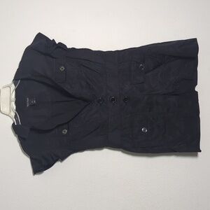 White House Black Market Womens Vest Flutter Sleeve Cargo Utility‎ Black Size 10